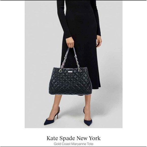 Like NEW Kate Spade New York Black Maryanne Quilted Tote Purse Satchel - Picture 9 of 9